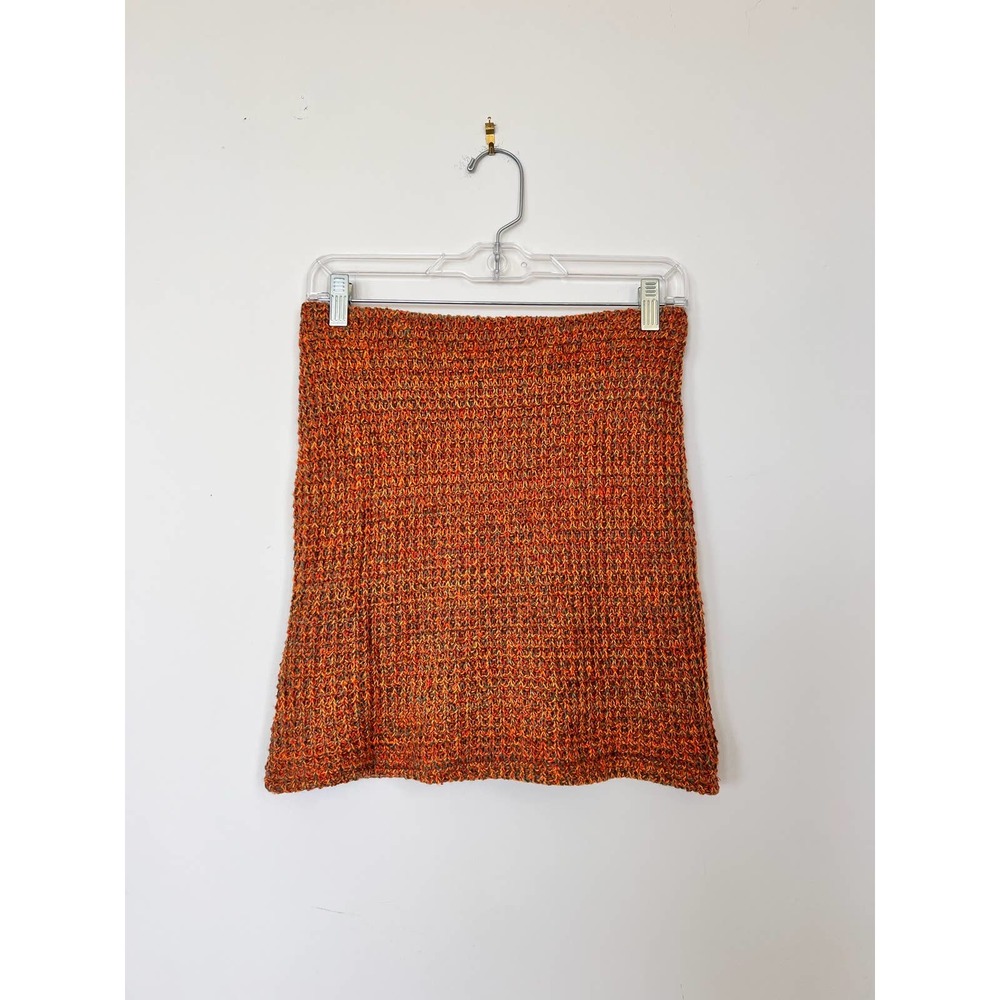 FashionNova Orange Tweed Mini Skirt